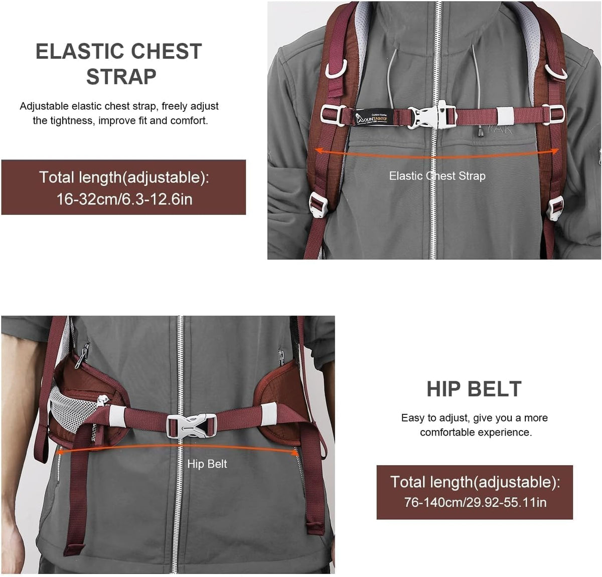 MOUNTAINTOP 40L Hiking Backpack, Lightweight Outdoor Backpacking Pack