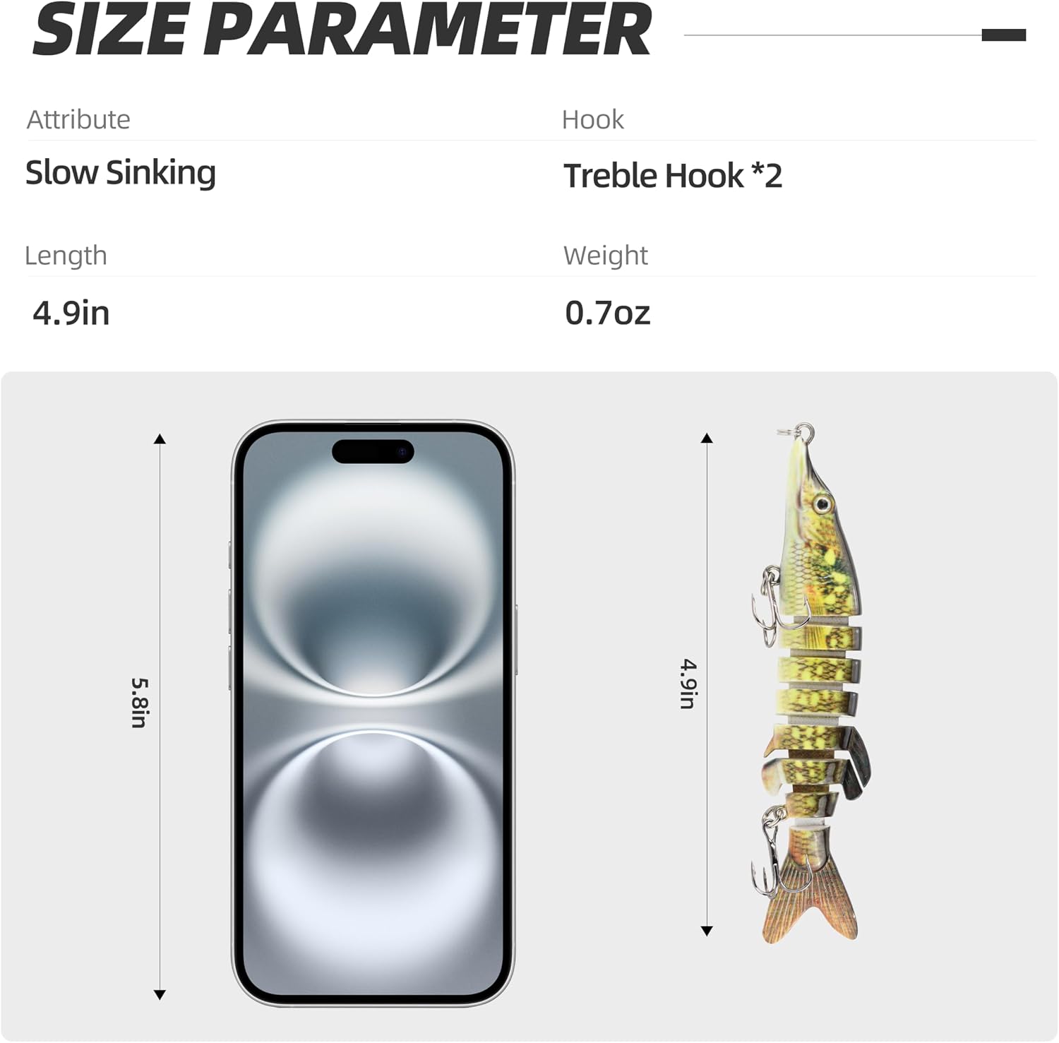 5PCS Lifelike Fishing Lures – Multi-Jointed Swimbait for Bass, Trout, Crappie, Walleye, Pike, Realistic Action with 3D Fish Eyes and Sharp Hooks, Perfect for Fishing Kits in Saltwater & Freshwater