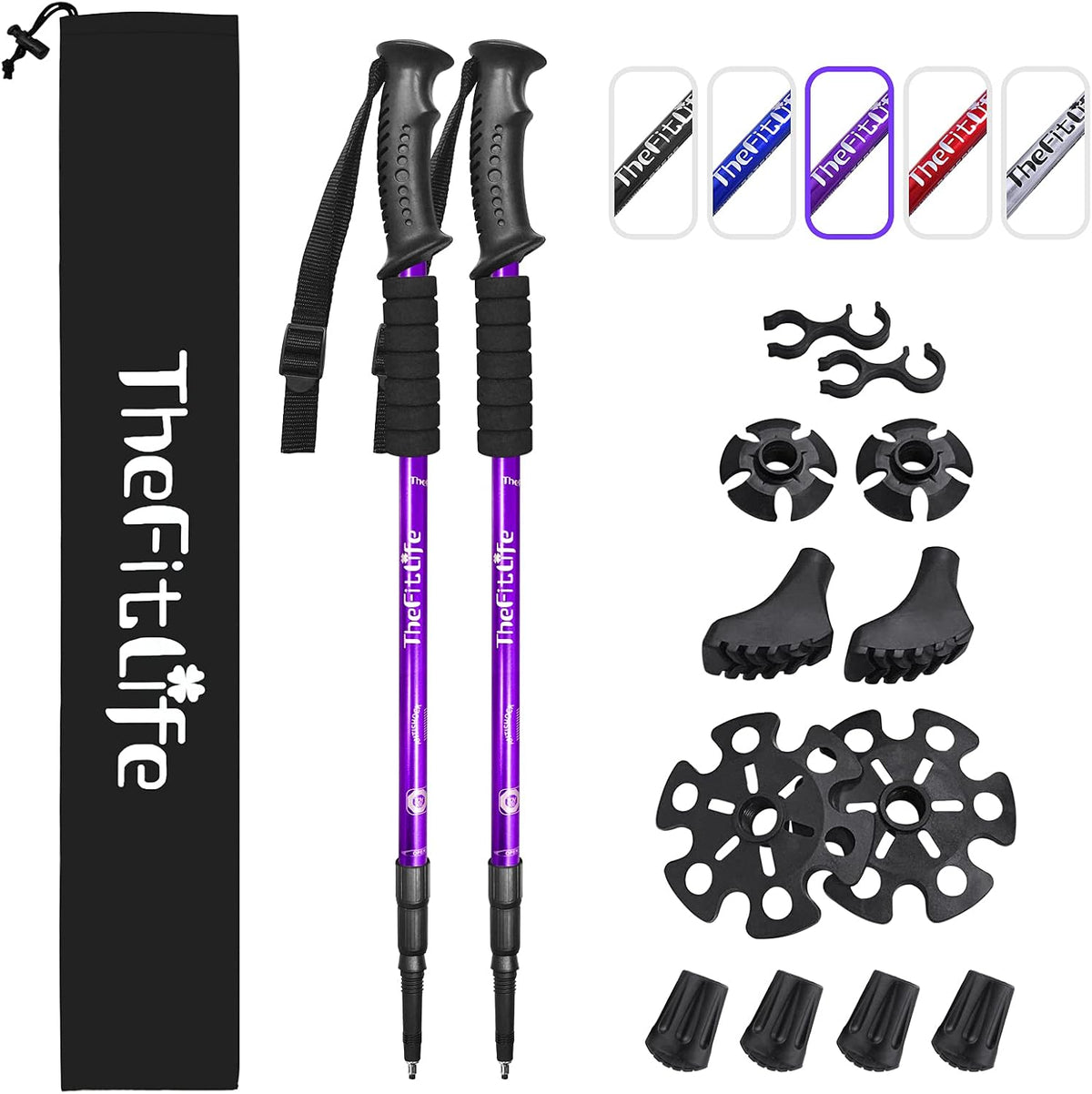 Telescopic Trekking Poles for Hiking, Anti-Shock Nordic Walking Sticks