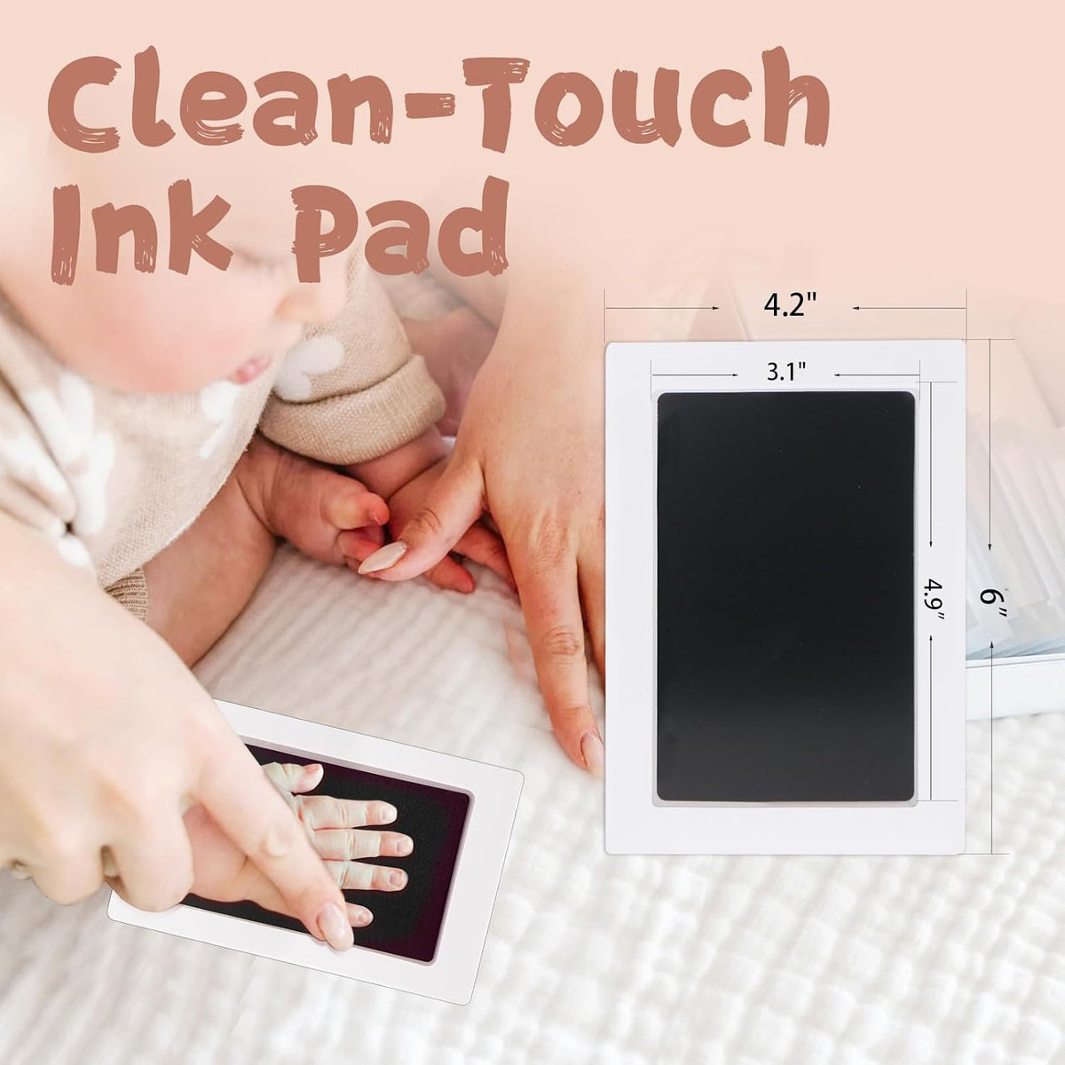 Inkless Baby Hand and Footprint Kit,Clean-Touch Ink Pads