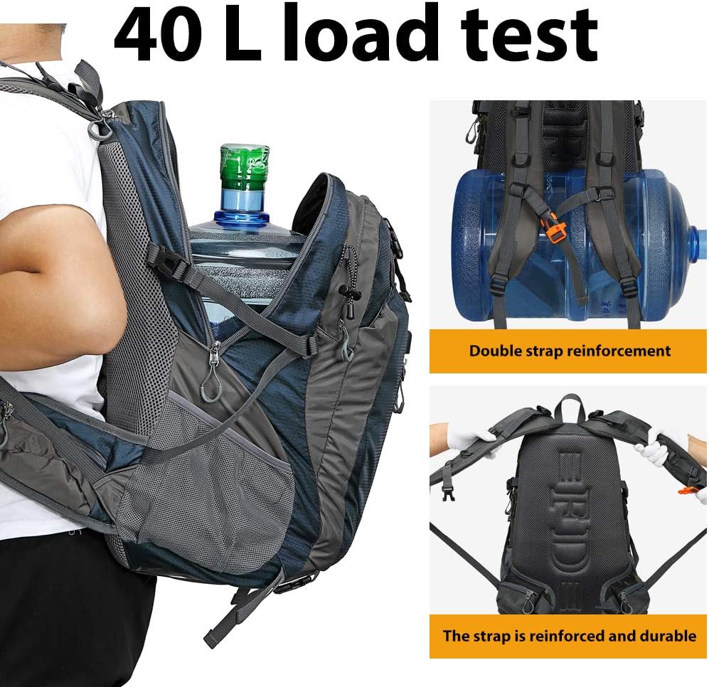 FENGDONG 40L Waterproof Lightweight Outdoor Daypack Hiking,Camping,Travel Backpack for Men Women Blue