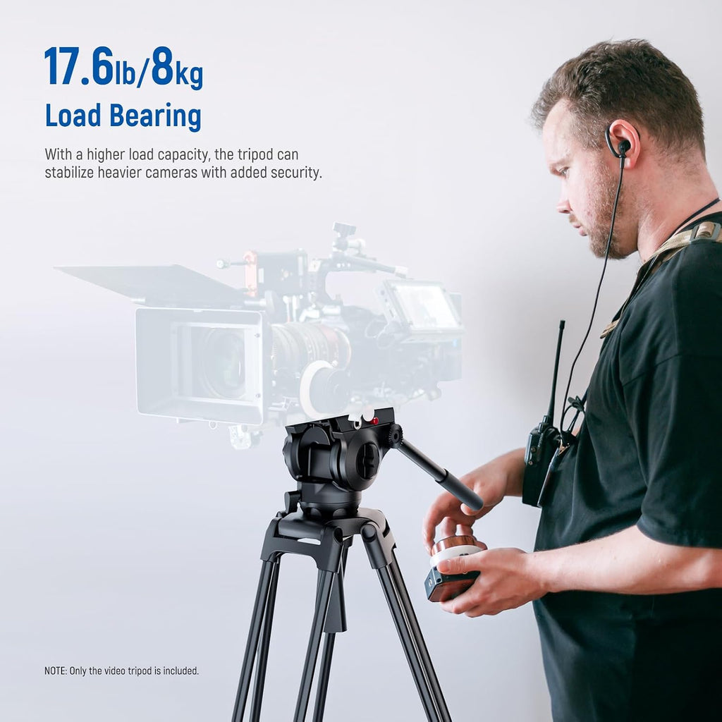 NEEWER Basics 74" Video Tripod with Fluid Head, Metal Camera Stand, TP37