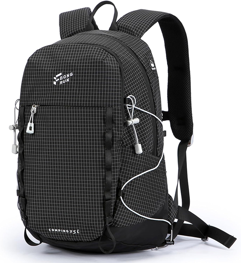 23L Lightweight Hiking Backpack, Travel Daypack with Pole Holder, Black