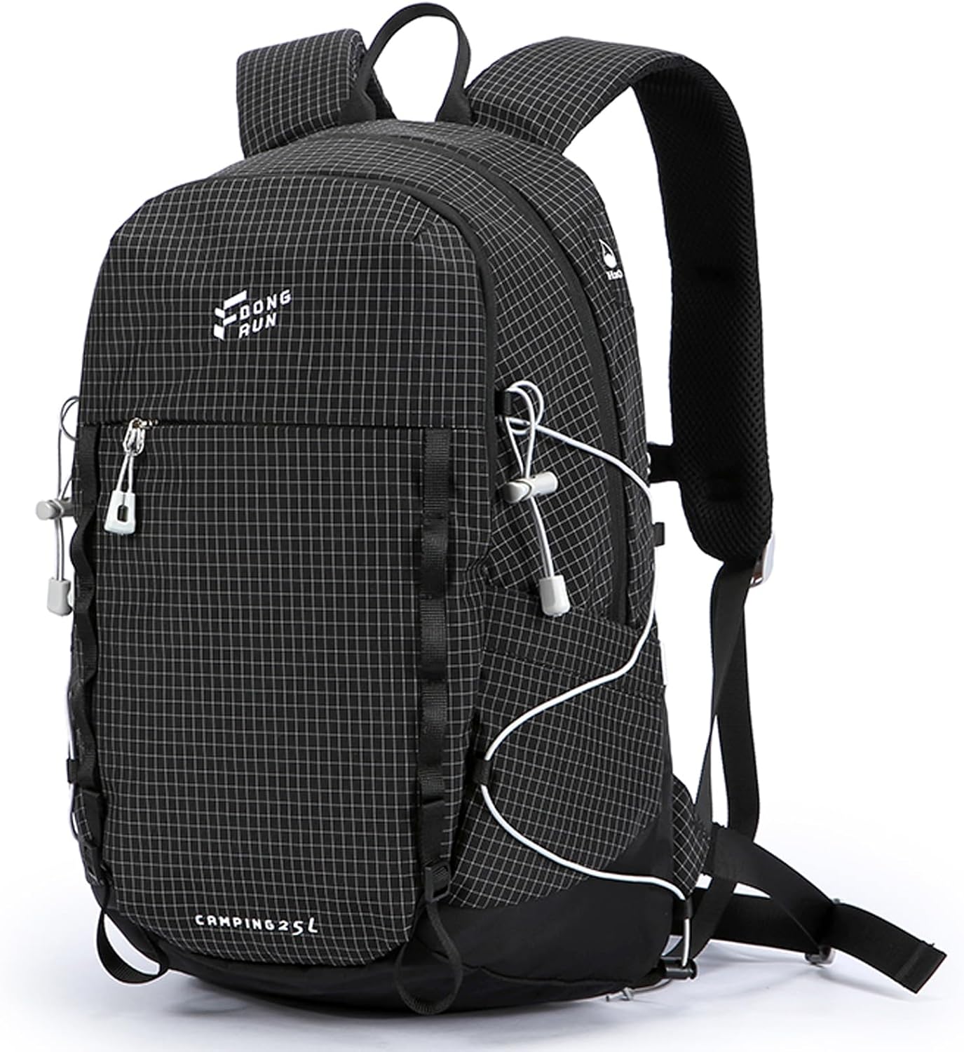 23L Lightweight Hiking Backpack, Travel Daypack with Pole Holder, Black