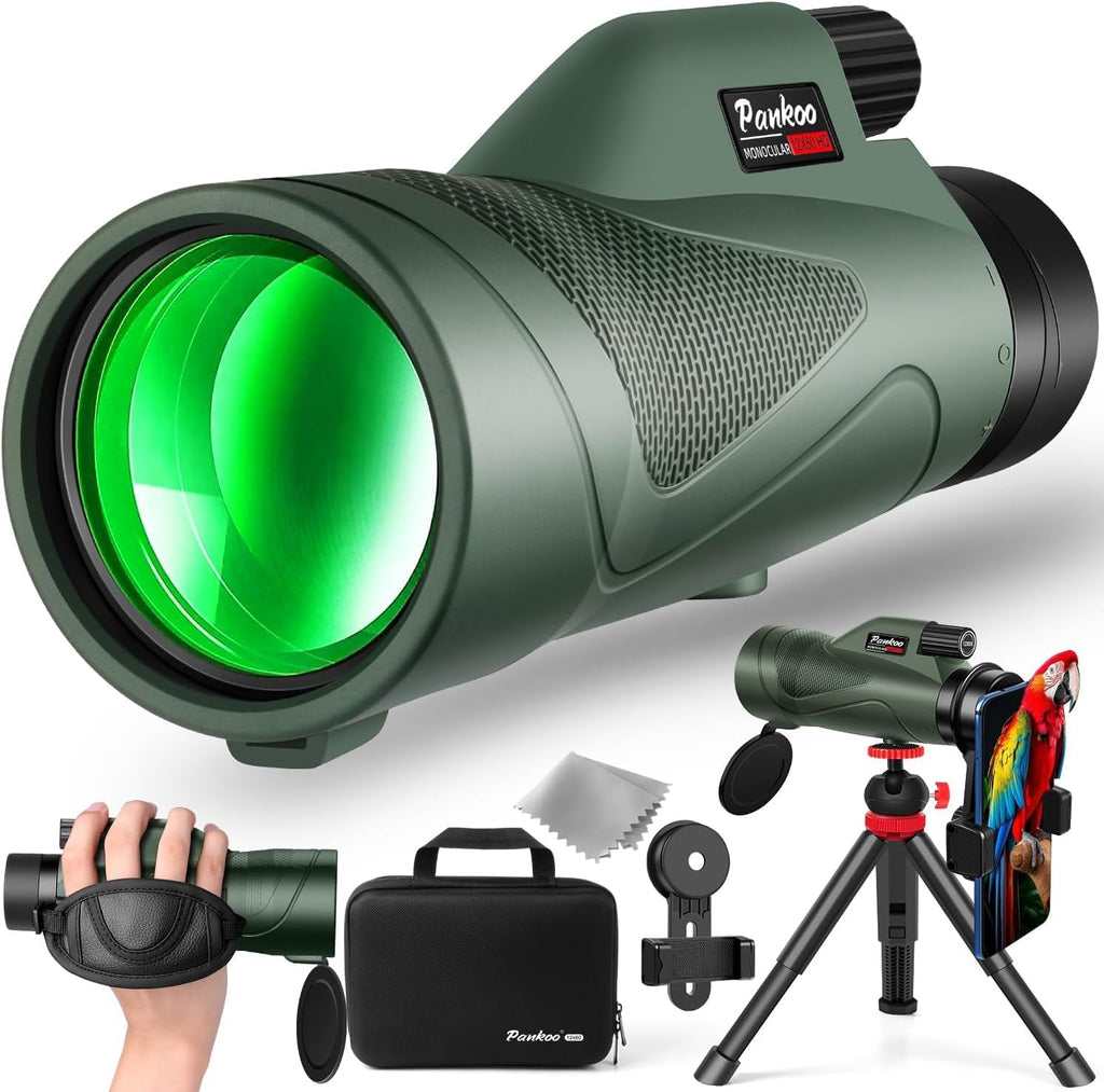 40x60 High Powered Monocular Telescope for Adults with Smartphone & Tripod