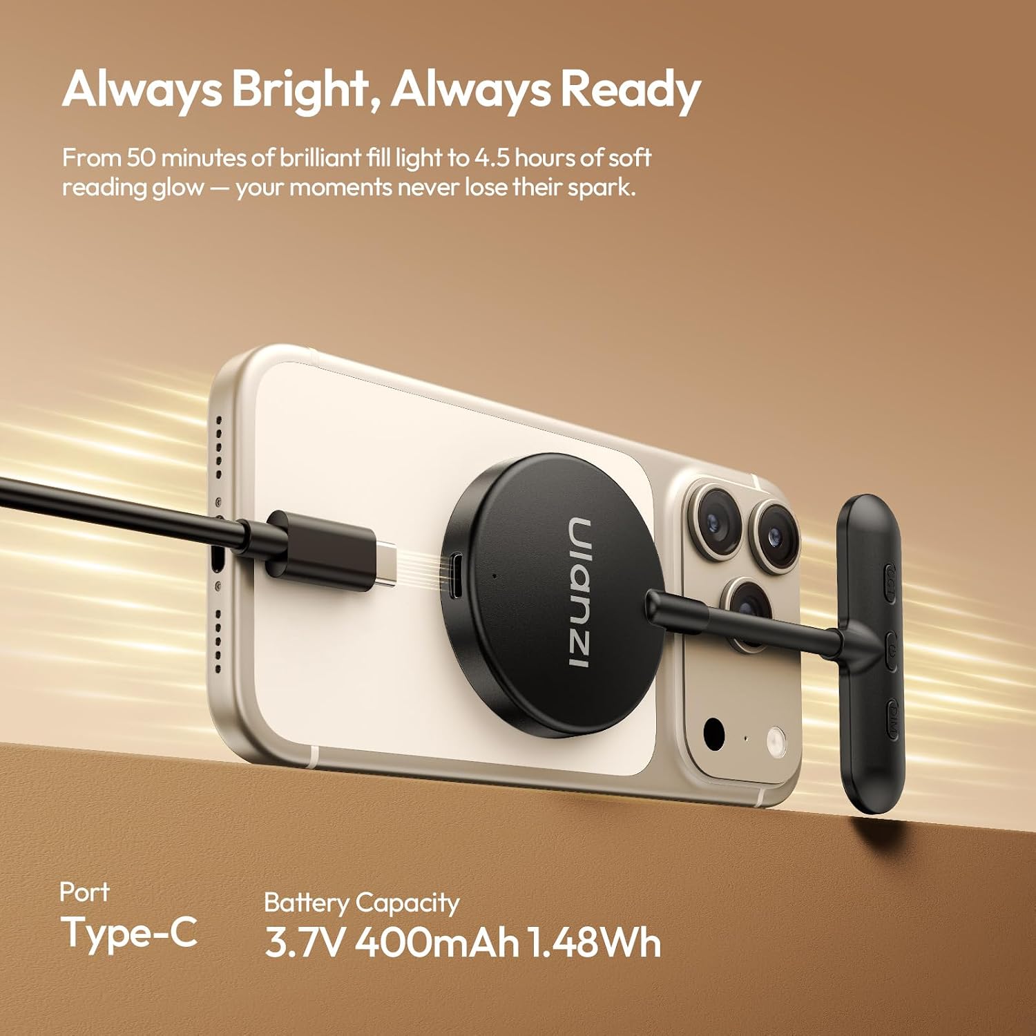ULANZI M10 Magnetic Selfie Light Gooseneck Phone Reading Light with Magsafe