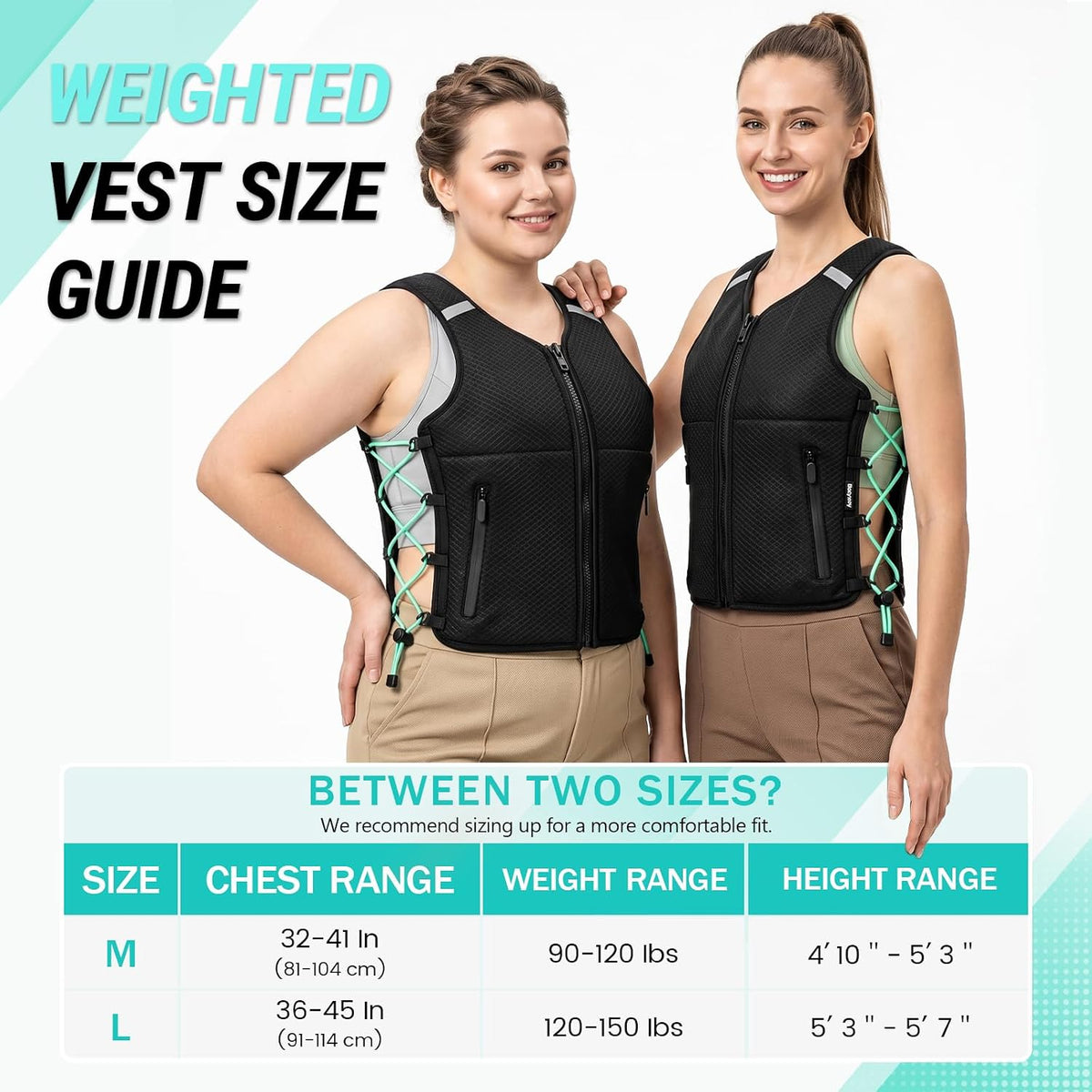 Bosynoy Adjustable Weighted Vest for Women Men, 1-10 lb Removable Weights