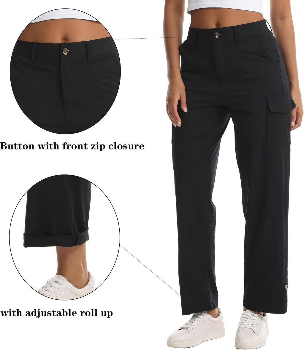 Women's Lightweight Hiking Work Cargo Pants with 5 Pockets Outdoor