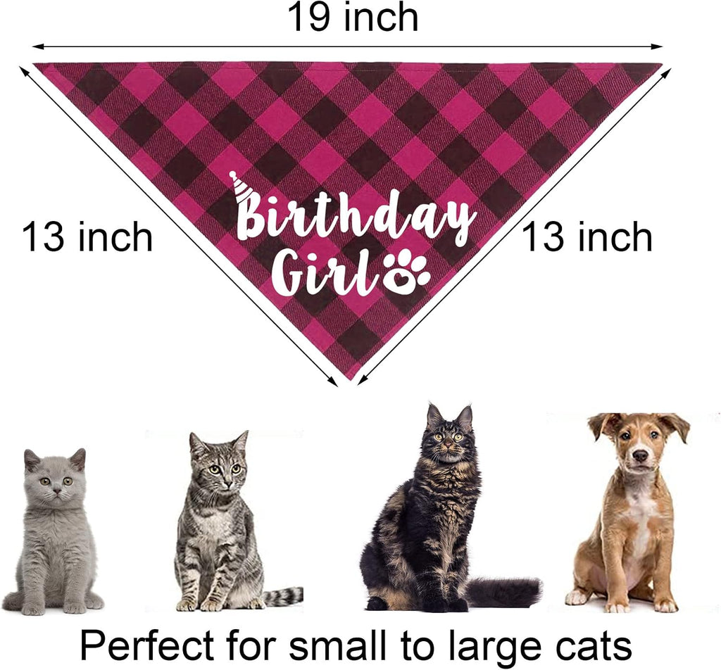 Cat Birthday Party Supplies, Cat Birthday Hat Crown with Number Bandana Bow Tie Banner Balloons Meow Balloons for Cats Kittens Decorations