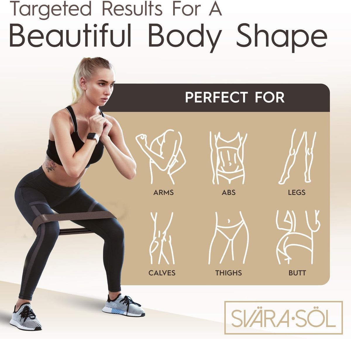 Fabric Resistance Bands Set of 3 for Legs, Glutes, Arms, Women Men Exercise