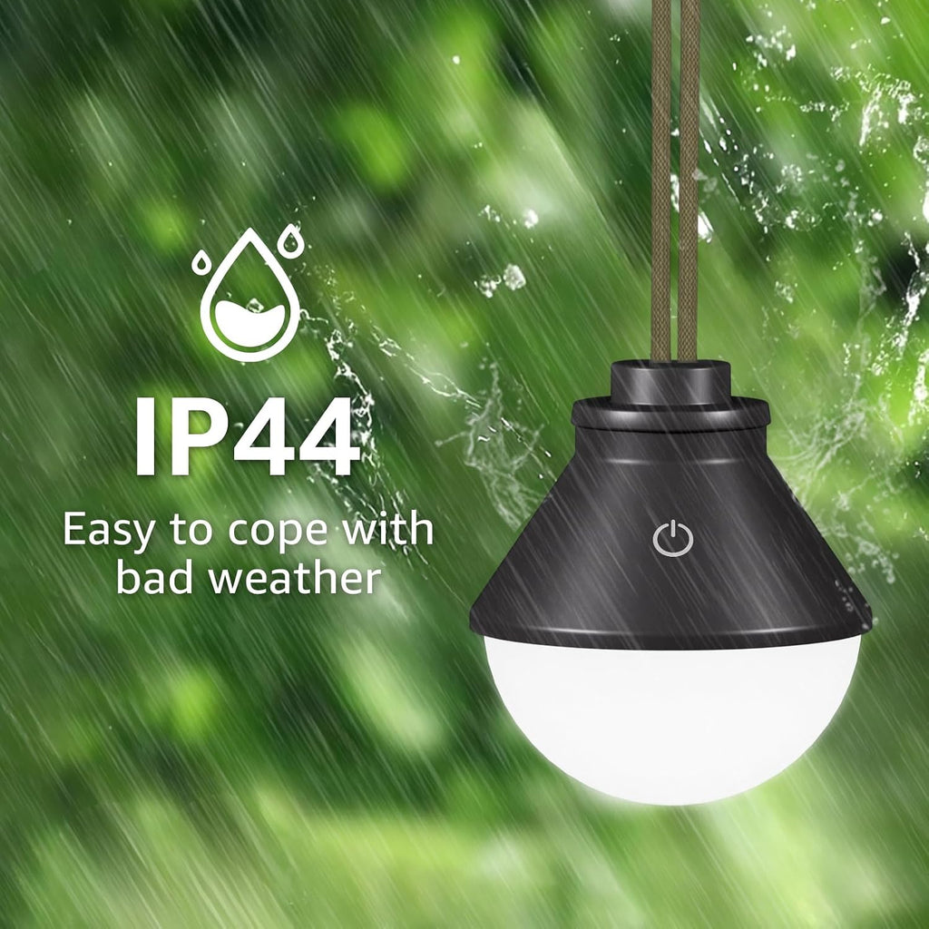 2-Pack LED Camping Lantern Rechargeable 5000mAh with Magnetic, 600LM Waterproof Battery Powered Hanging Tent Light, Cordless Portable Dimmable for Power Outages Hunting Survival Gear Outdoor