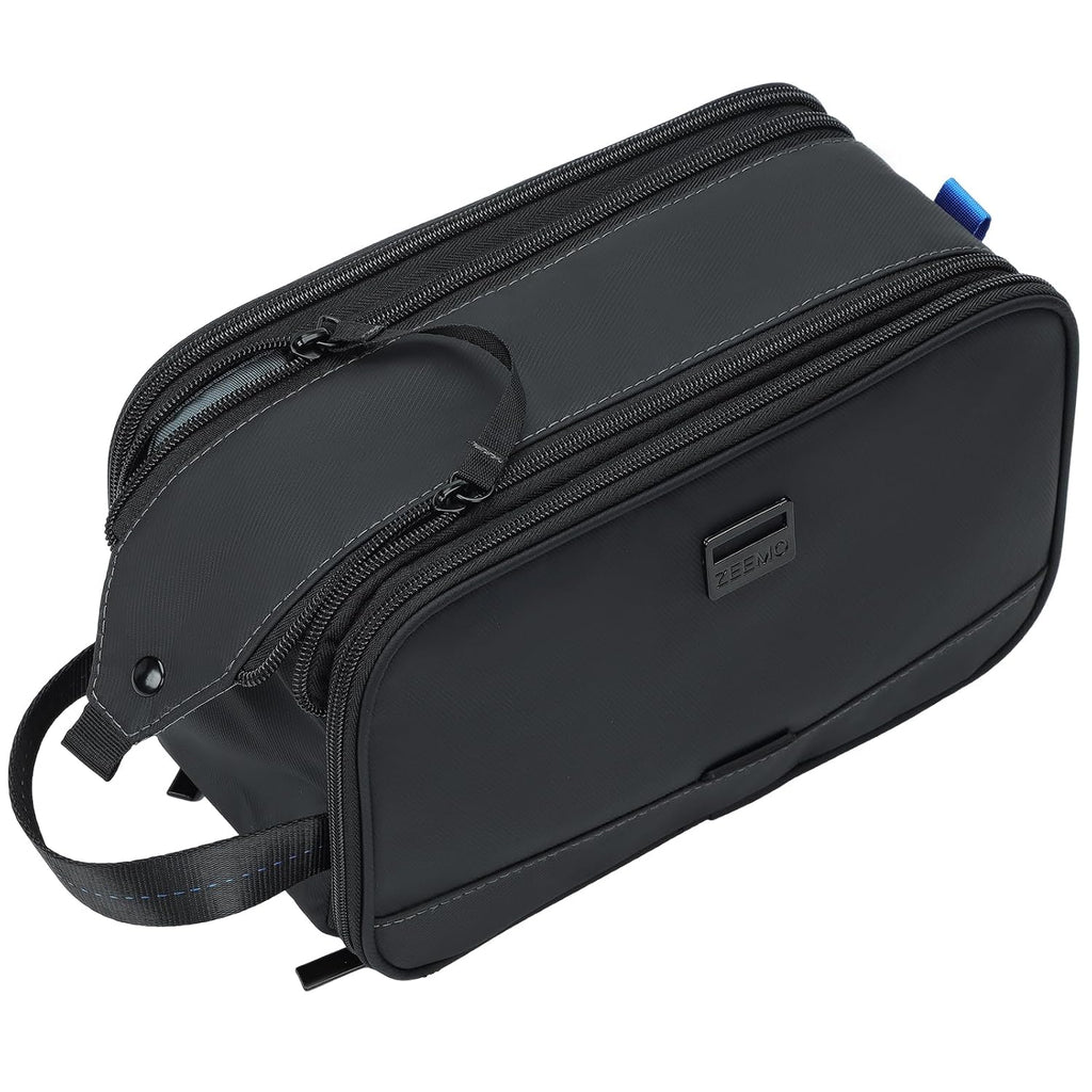 ZEEMO Travel Toiletry Bag for Men, Full Open Dopp Kit with Dual Compartment
