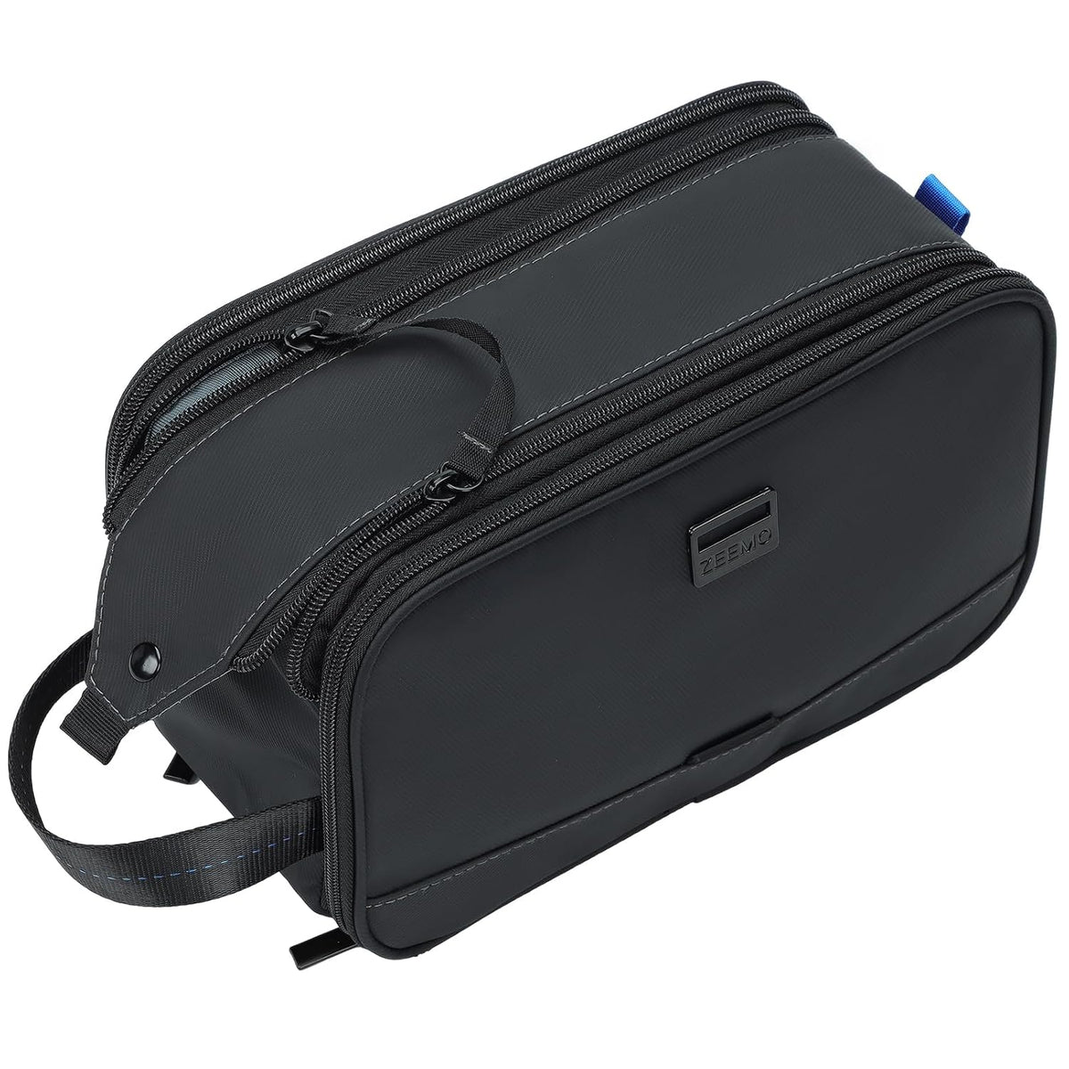 ZEEMO Travel Toiletry Bag for Men, Full Open Dopp Kit with Dual Compartment