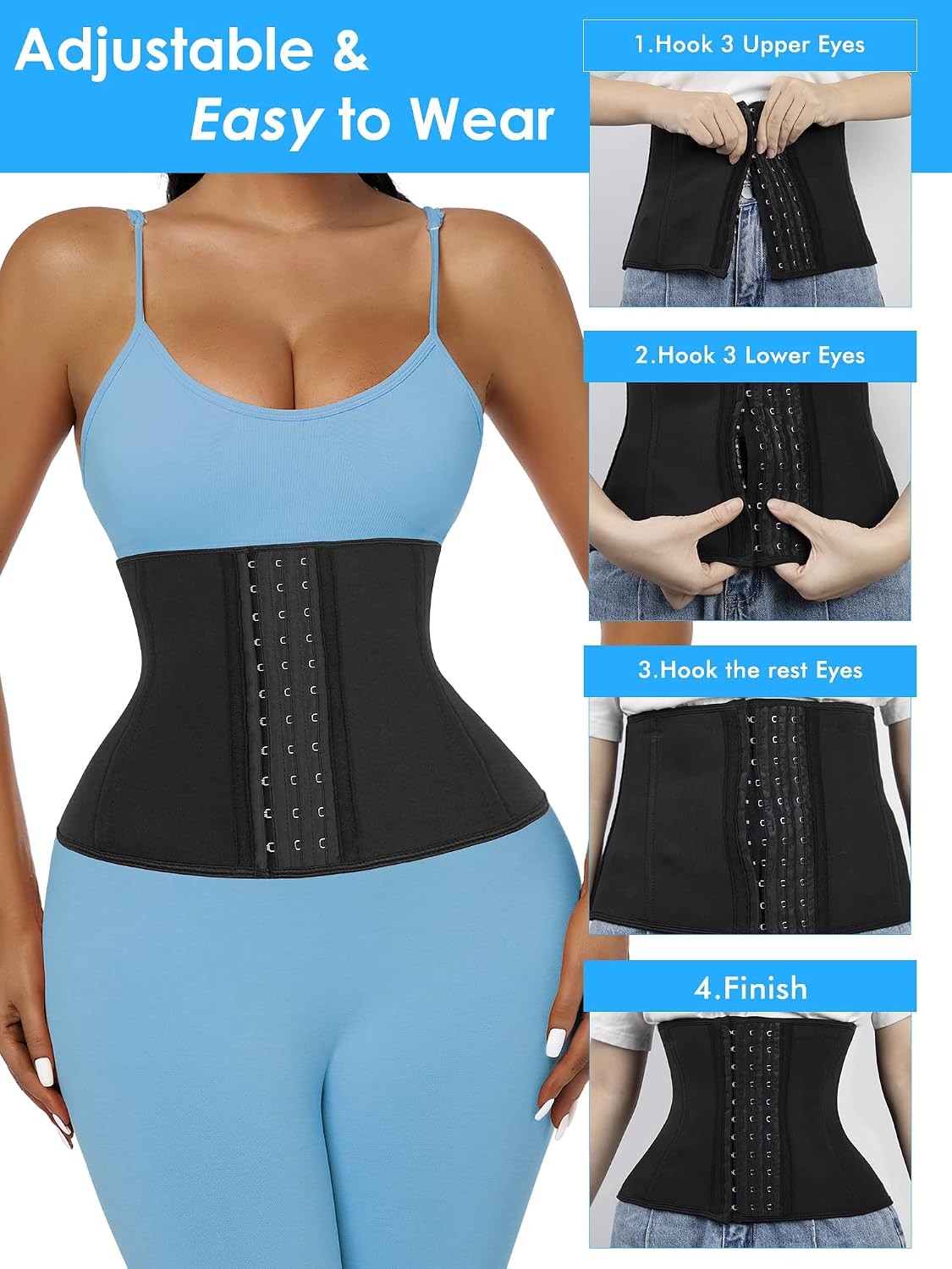 Short Torso Waist Trainer for Women Faja Body Shaper