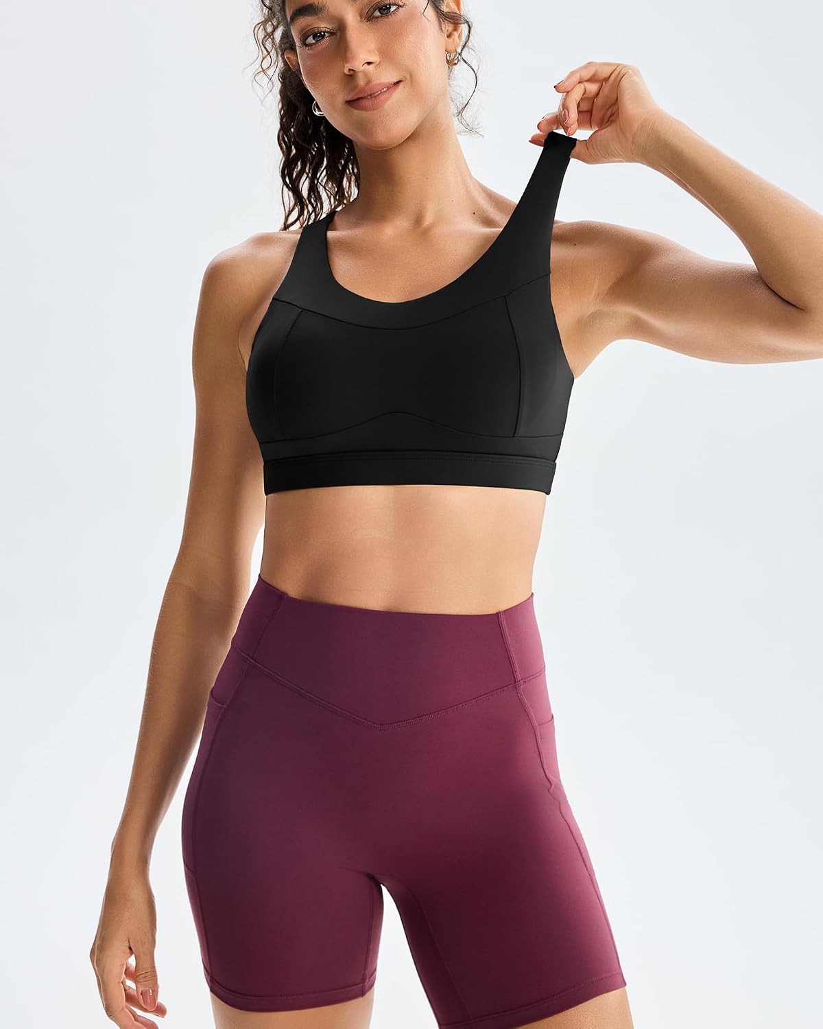 RUNNING GIRL High Impact Sports Bras for Women,Racerback Running Bra Workout Crop Tank Tops Longline Sports Bra Push up