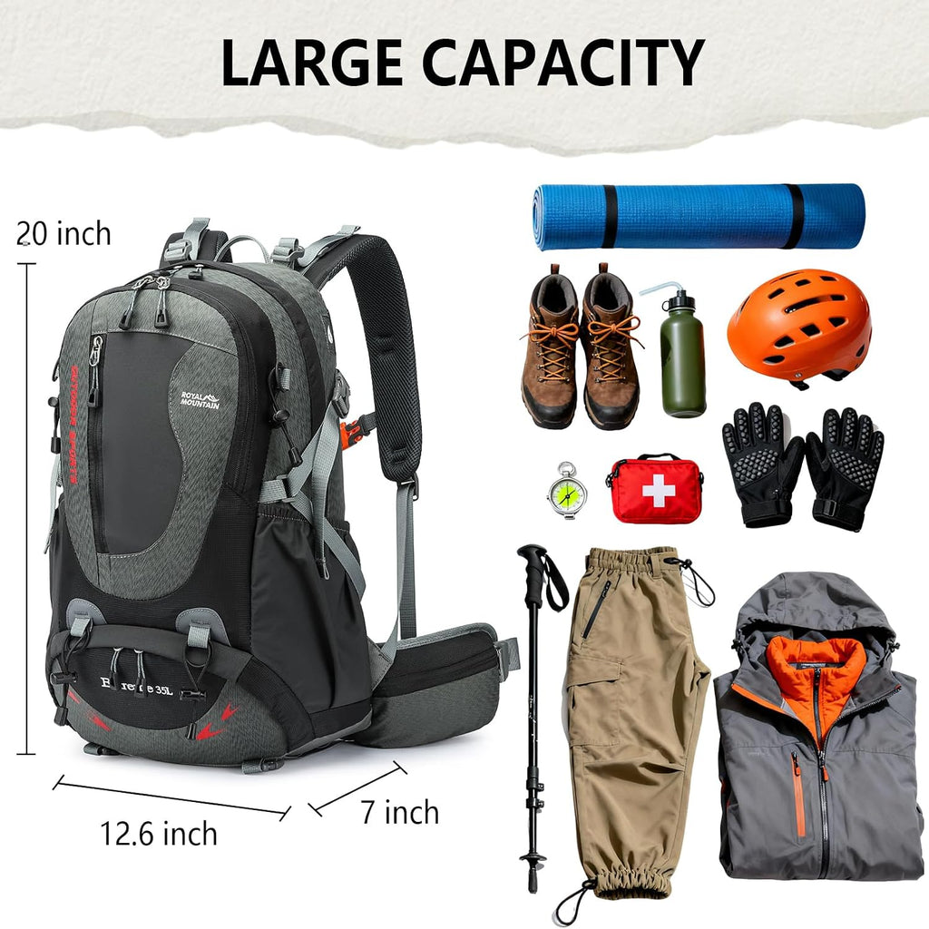 35L Lightweight Hiking Backpack for Women Men Waterproof Camping Backpack