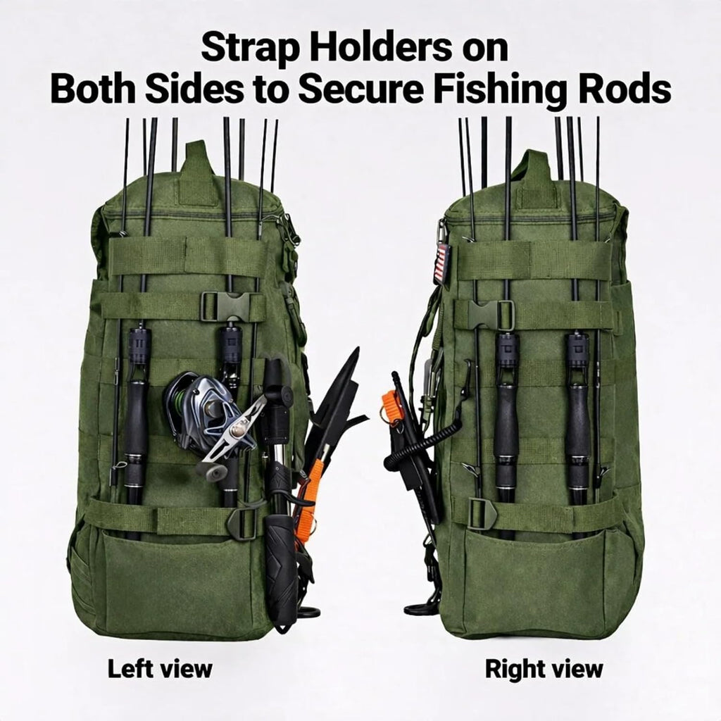 kokkoya Small Fishing Backpack with 2 Rod Holders, 16L Kayak Tackle Bag