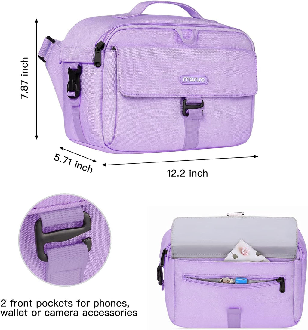 MOSISO Camera Shoulder Bag Camera Case Crossbody Sling Purse, Purple