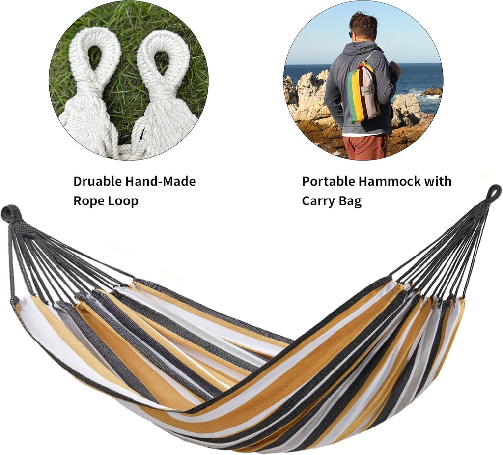 Brazilian Double Hammock with Tree Straps, Extra Large, 450 lbs Capacity