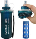 700ml Collapsible Water Bottle with Filter for Hiking Backpacking(Green)