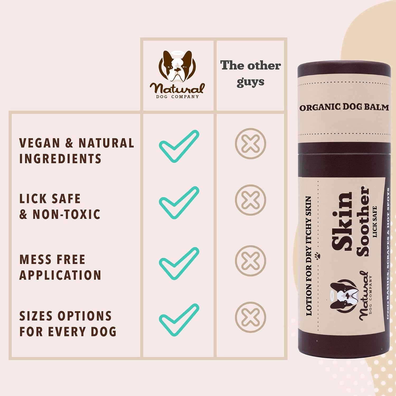 Natural Dog Company Skin Soother Dog Skin Balm, 2 oz Stick