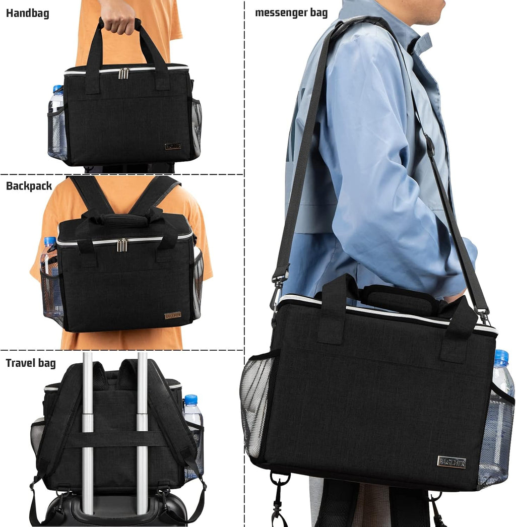 BAGLHER Dog Travel Bag Backpack Pet Supplies Backpack Pet Accessories Storage Bag 5-Piece Set With Shoulder Strap 2 Lined Pet Food Containers 2 Foldable Feeding Bowls Essential Kit for Pet travel