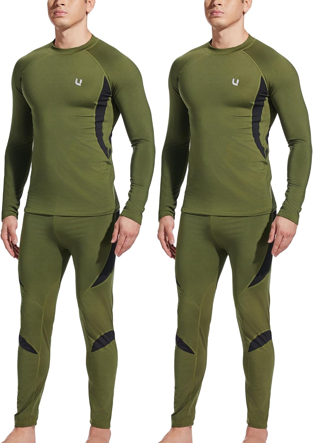 UNIQUEBELLA Men's Thermal Underwear Sets Top & Long Johns Fleece Sweat Quick Drying Thermo Base Layer