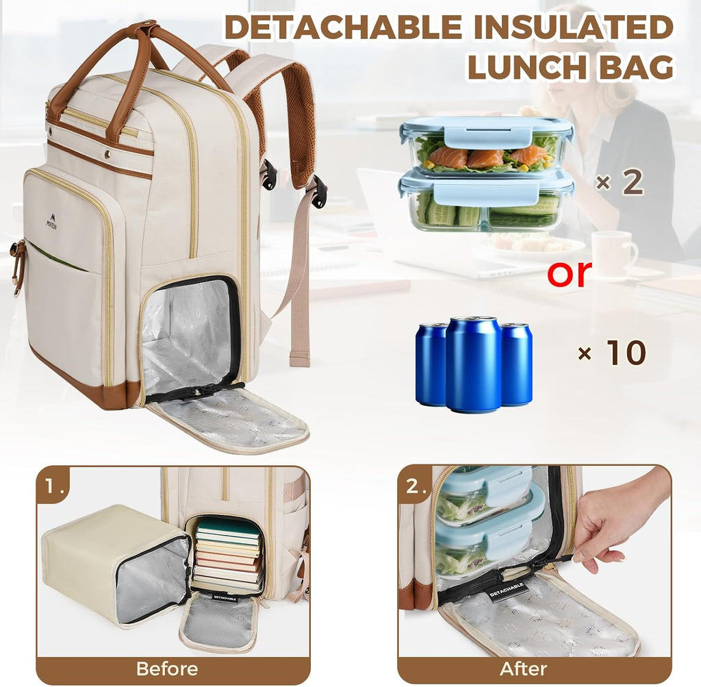 MATEIN Teacher Backpack with Lunch Compartment, 15.6 Inch Laptop Backpack