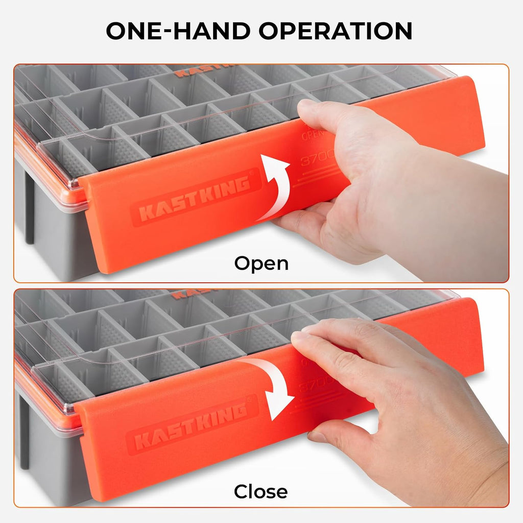 KastKing HyperSeal Waterproof Tackle Box, 3700 Deep Tackle Trays