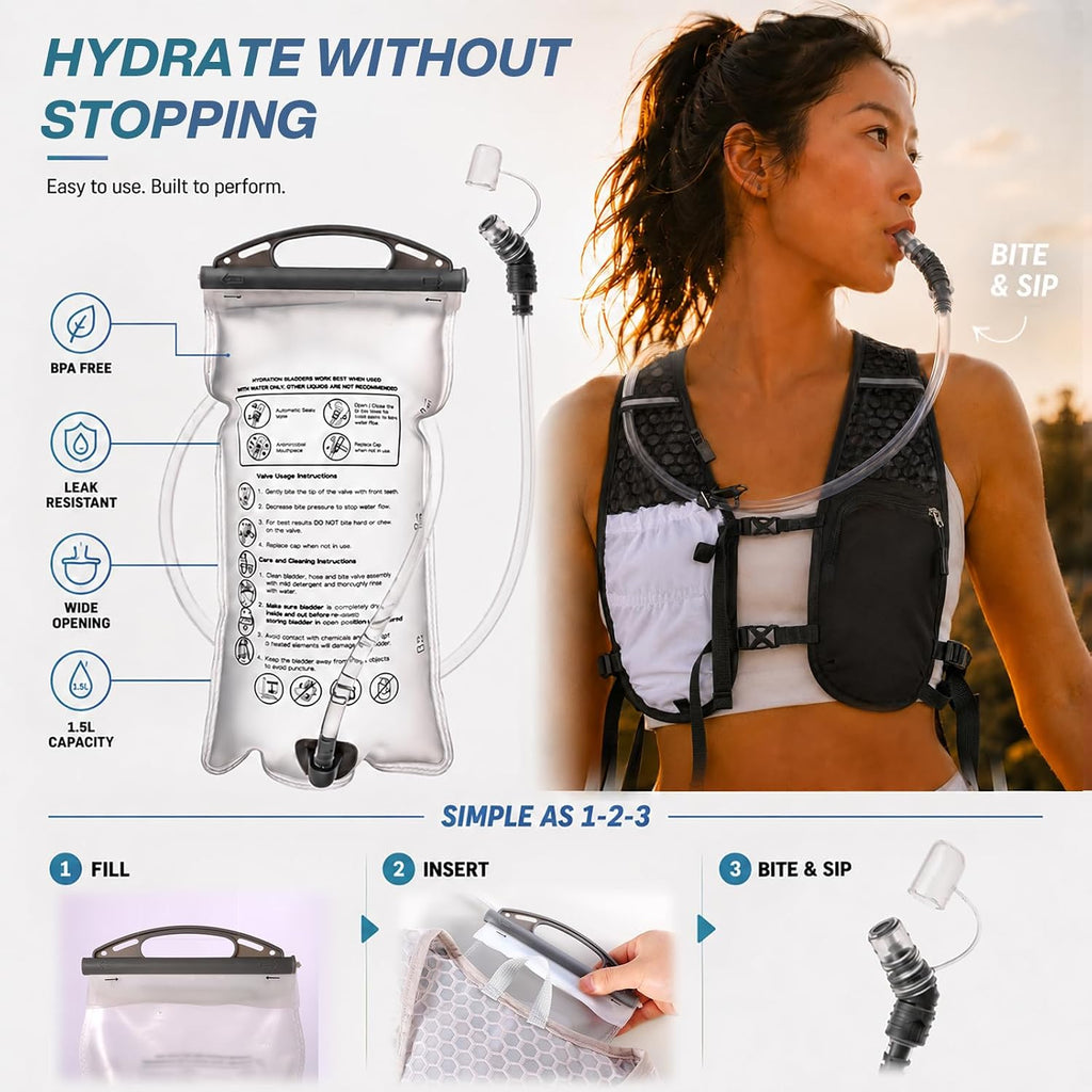 Running Vest with 2L Hydration Bladder Lightweight Pack