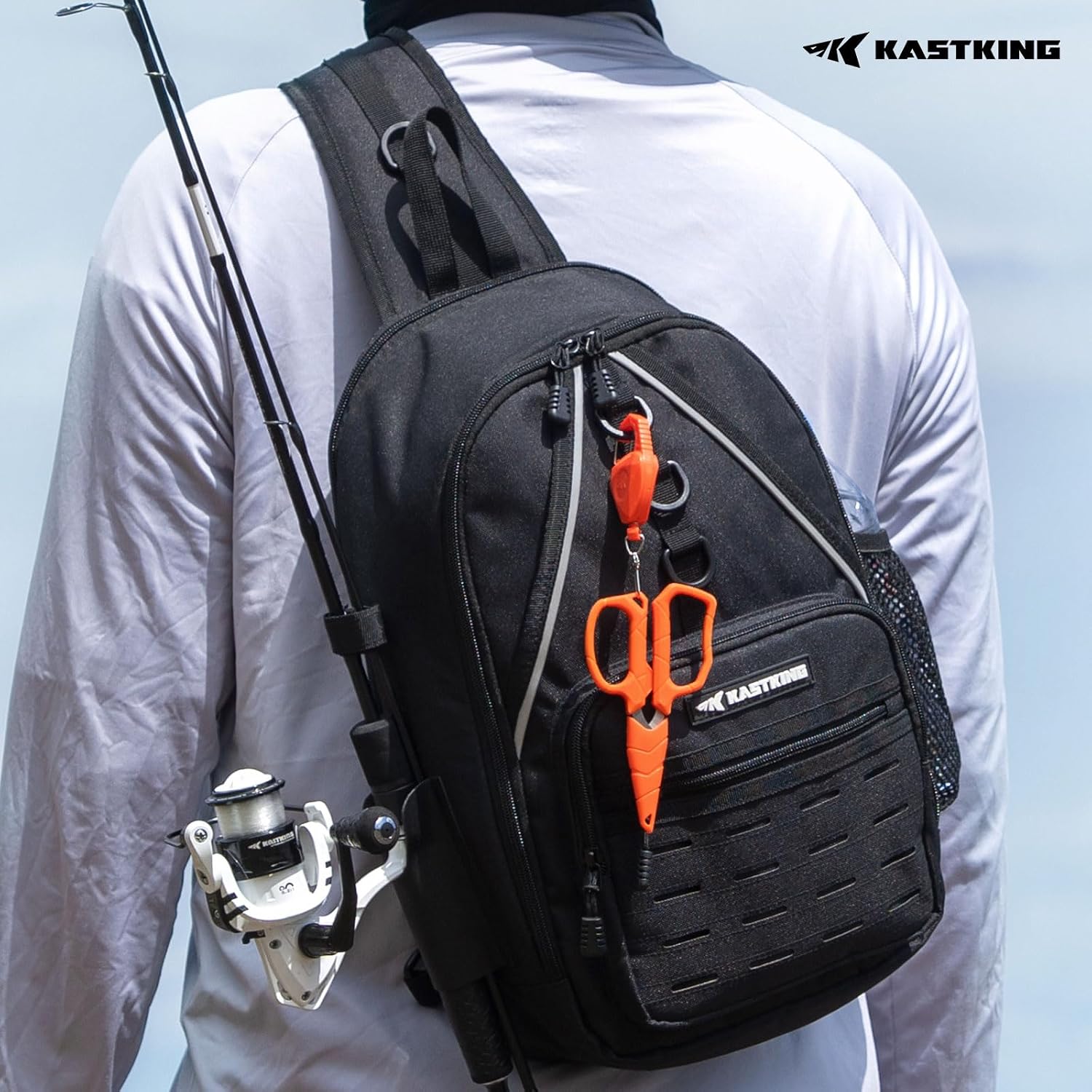 KastKing Karryall Fishing Sling Bag With Rod Holder, Fishing Gear Storage