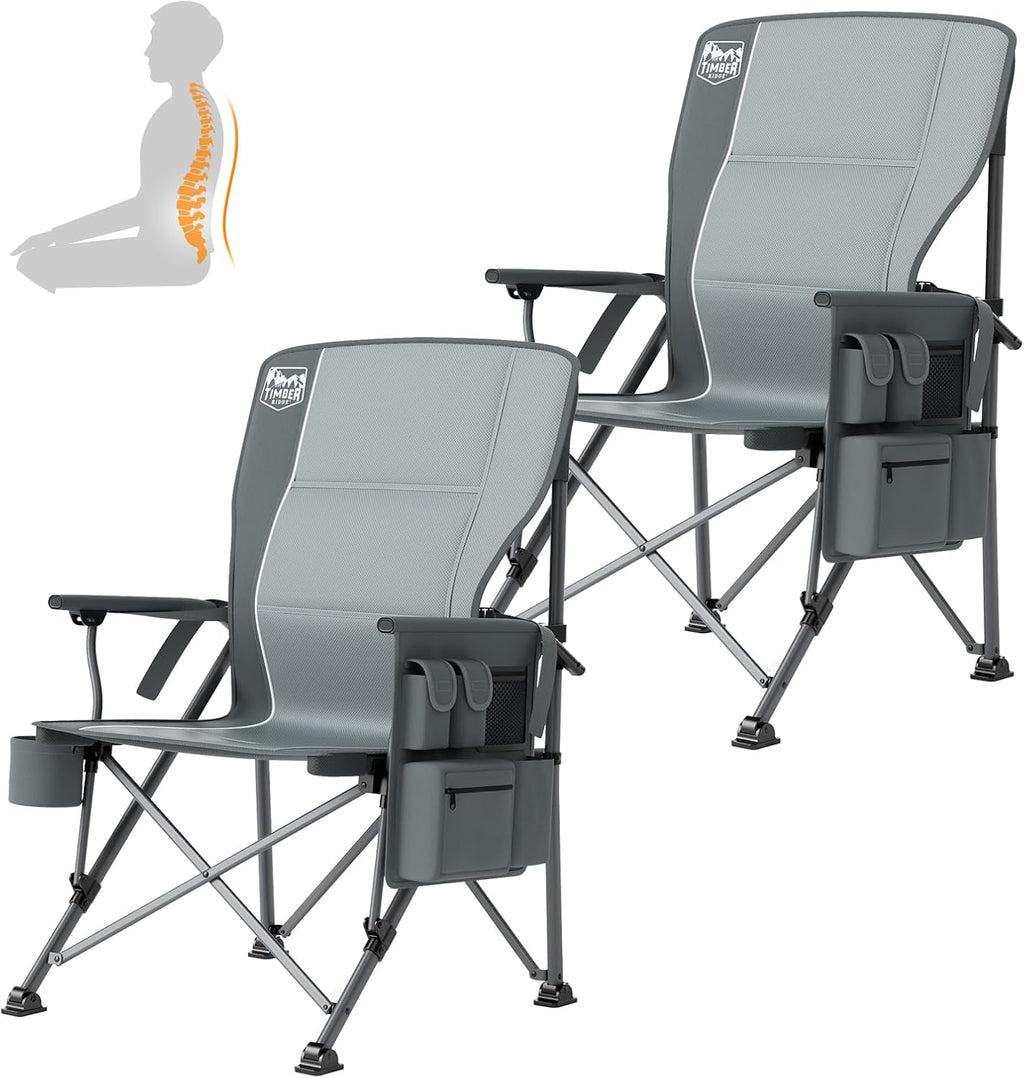 TIMBER RIDGE Oversized Camping Chair 500lbs Lumbar Support High Back