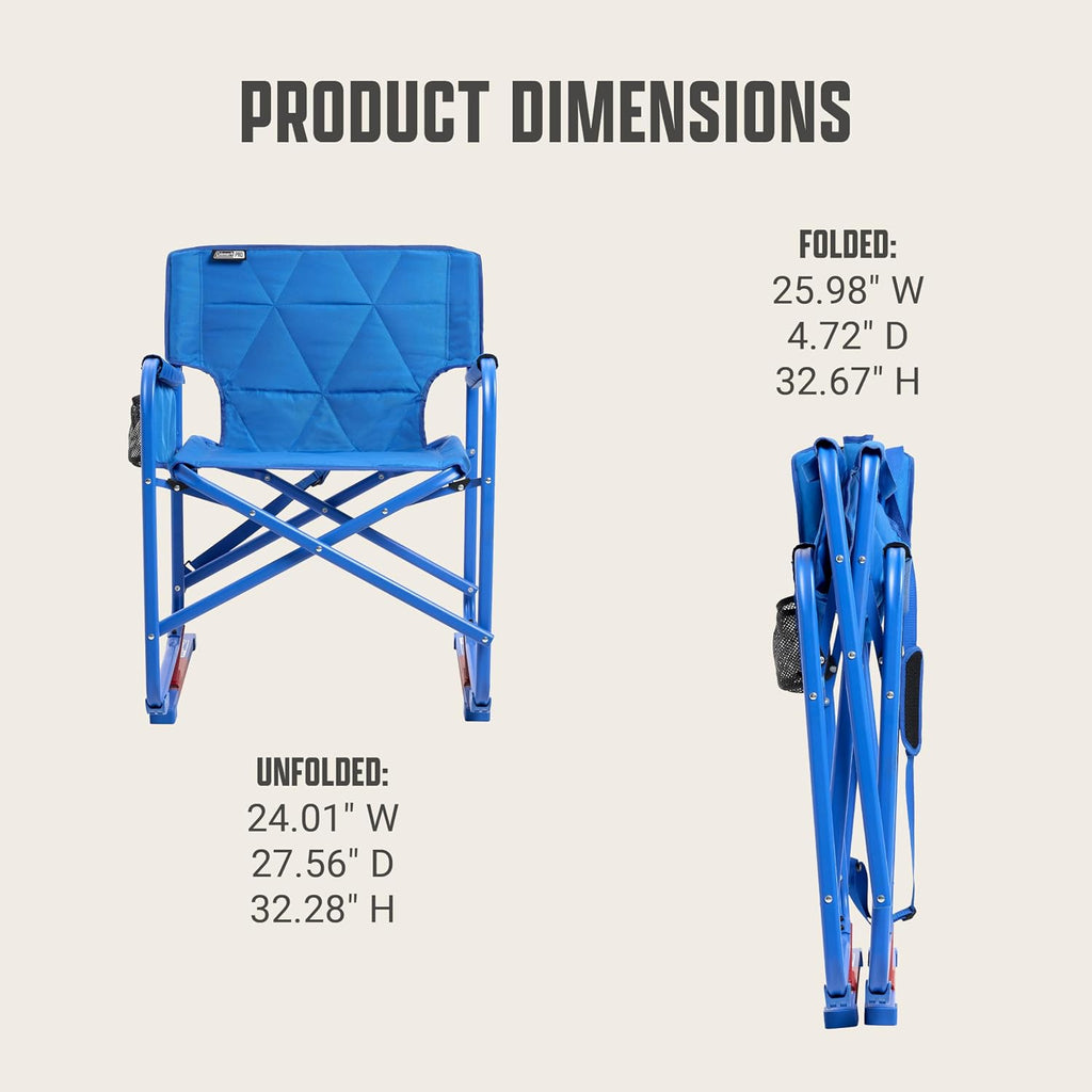 Coleman Pro Rocker Chair, Easy & Fast Folding, Up to 250lb Capacity, Great for Camping, Easily Portable, Neptune
