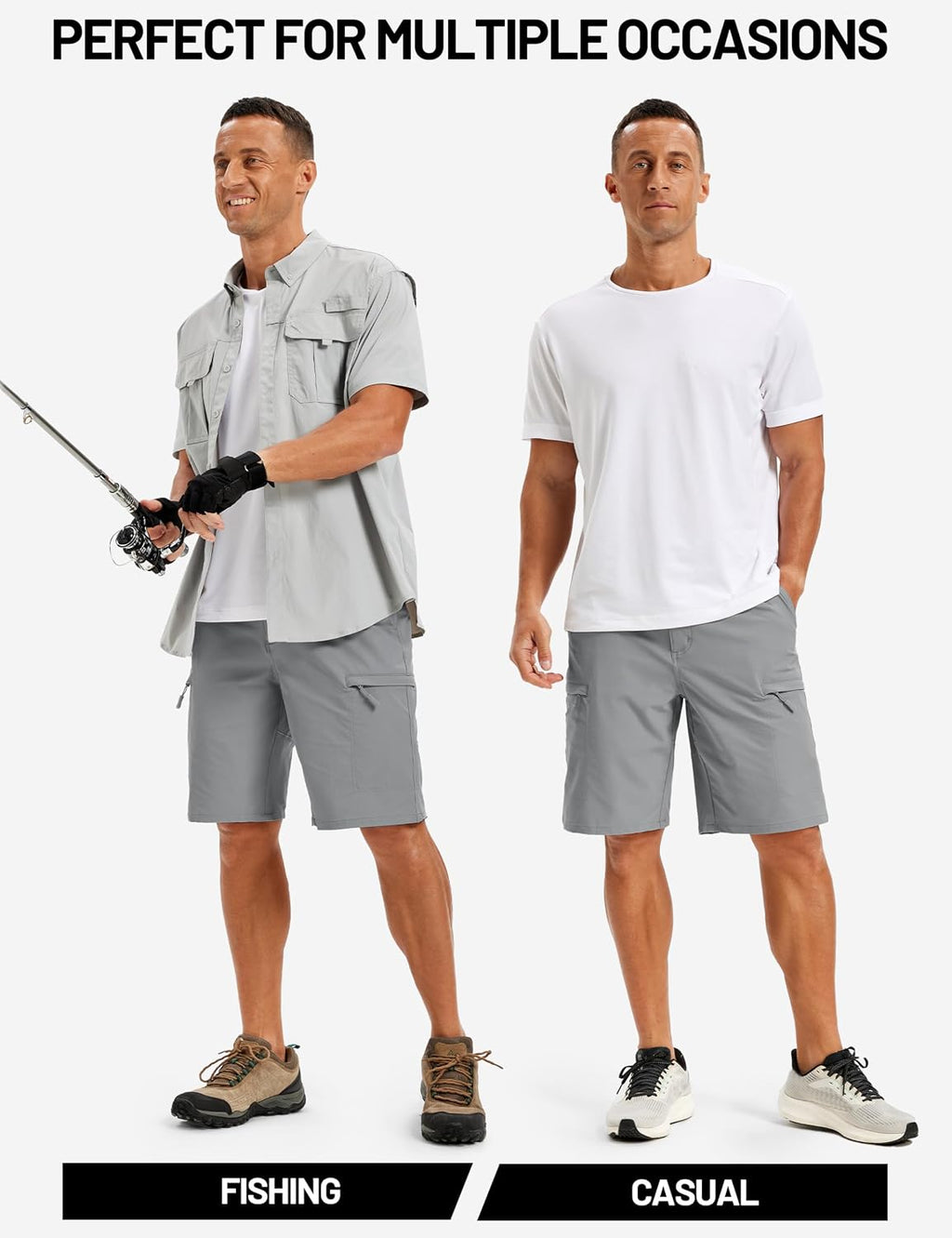 TACVASEN Men's Hiking Cargo Shorts 10 inch Quick Dry Lightweight Waterproof