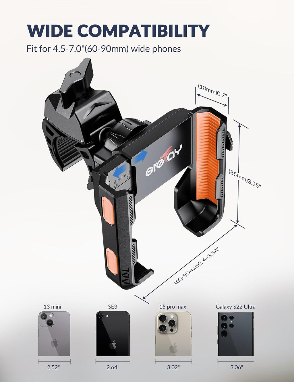 Grefay Bike Phone Mount for Electric, Mountain, Scooter, and Dirt Bikes