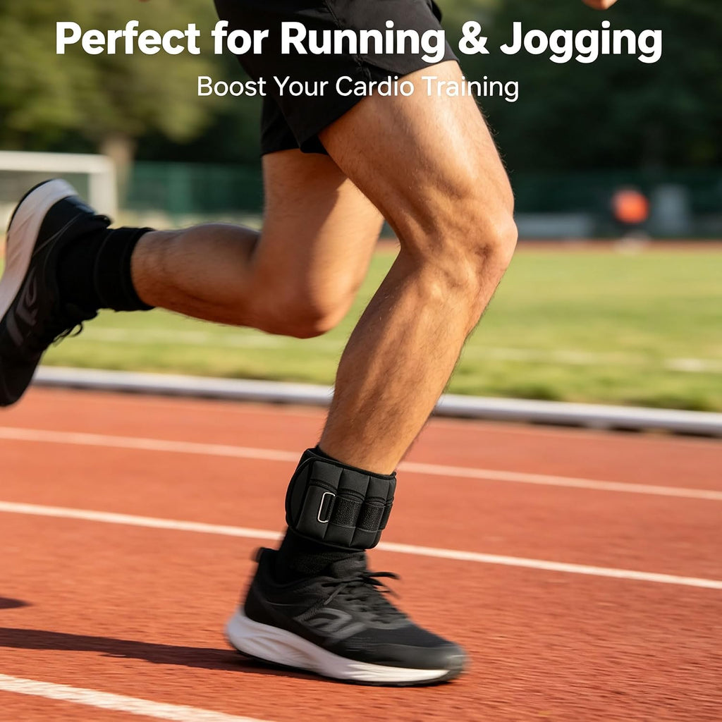 2-10 LBS Adjustable Ankle Weights Set for Women & Men | Removable Weights, Ideal for Walking Running Pilates Home Gym Workout Physical Therapy
