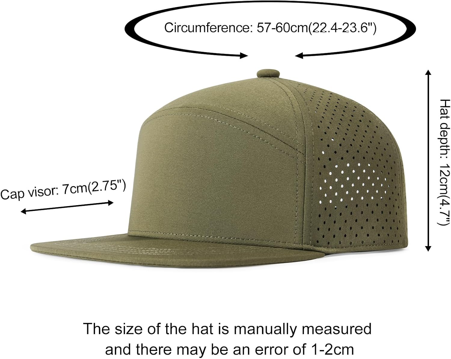 FEINION Men Laser Mesh Flat Brim Snapback Baseball Cap