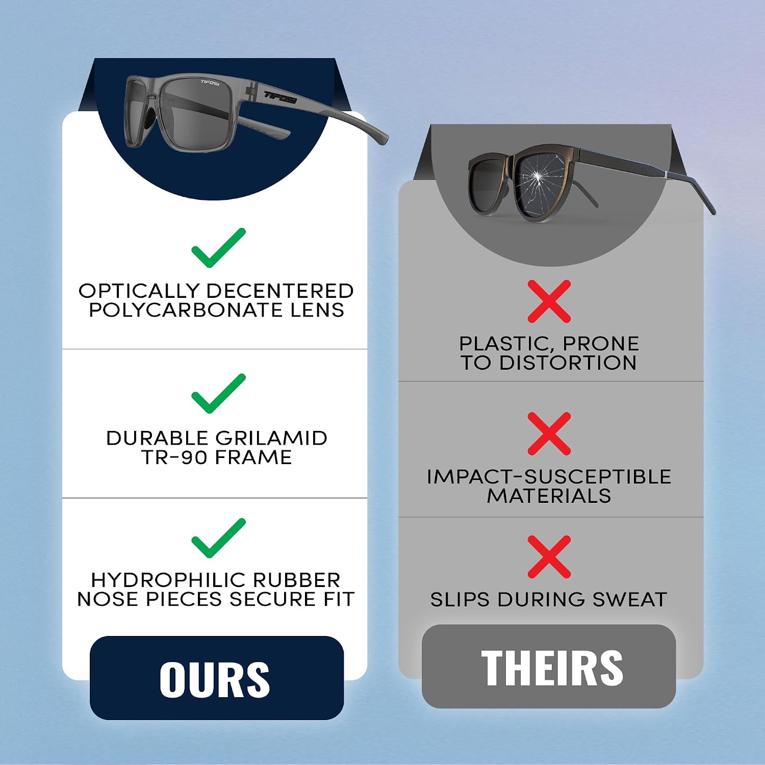 Tifosi Swick Lifestyle Sport Sunglasses - Cycling, Golf & Hiking