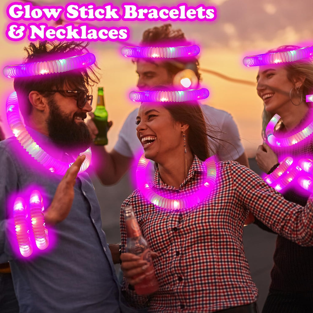 24 PCS Pink Glow Sticks Party Favors Supplies Toys Gifts for Kids Adults