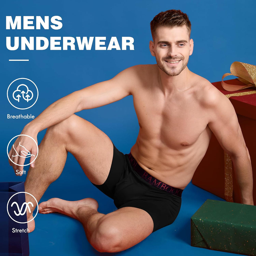 BAMBOO COOL Ultra Soft & breathable Mens Underwear Boxer Briefs Pack