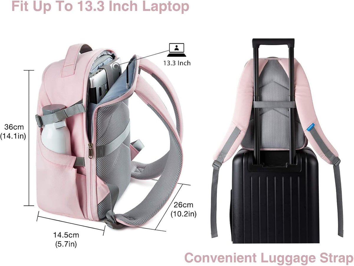 BAGSMART Camera Bag, Camera Backpack, DSLR SLR Camera Case Fits 13.3 Inch Laptop, Waterproof Photography Backpacks with Rain Cover Tripod Holder for Women Men, Pink