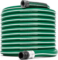 Hybrid Rubber Garden Hose 100 ft with Heavy Duty Solid Fittings