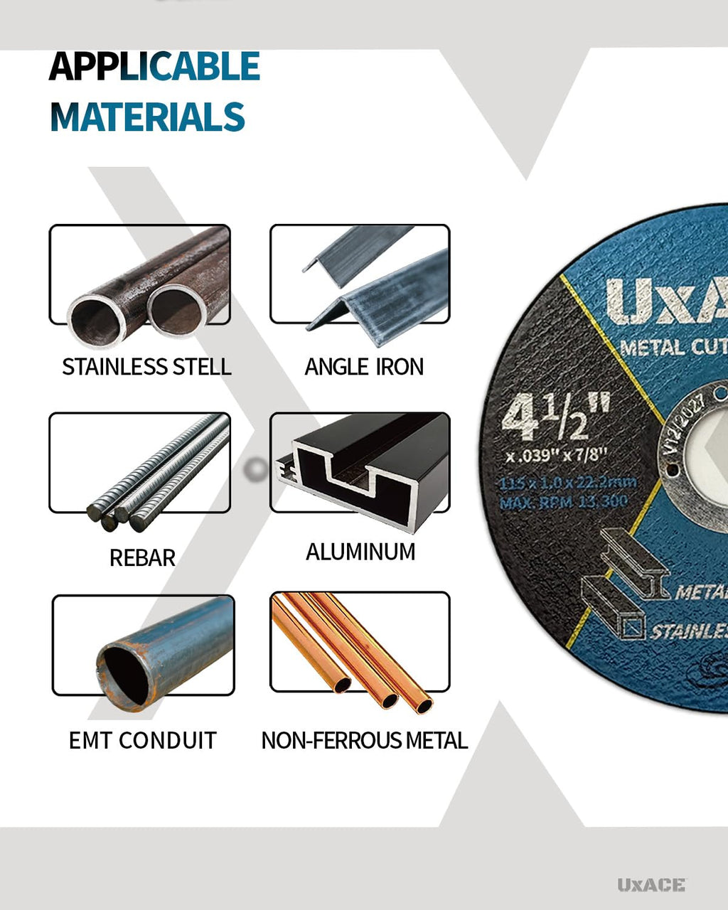 4-1/2 Inch Cut-Off Wheel for Metal, Stainless Steel, Aluminum Cutting, Professional Super Thin Metal Cutting Disc for Angle Grinder, Die Grinder or Cut-Off Tools, 7/8 inch Arbor, 25 Pack
