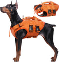 Kuoser Dog Life Jacket, High Flotation Reflective Dog Life Vest, Orange, XL