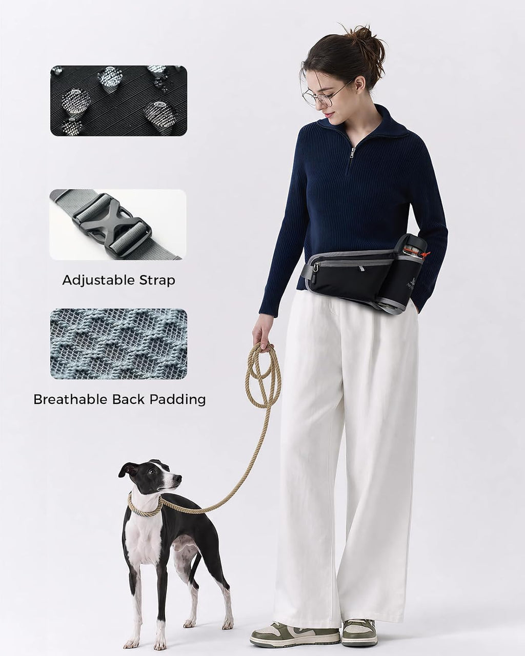 Fanny Pack with Water Bottle Holder, RFID Blocking Running Belt Bag