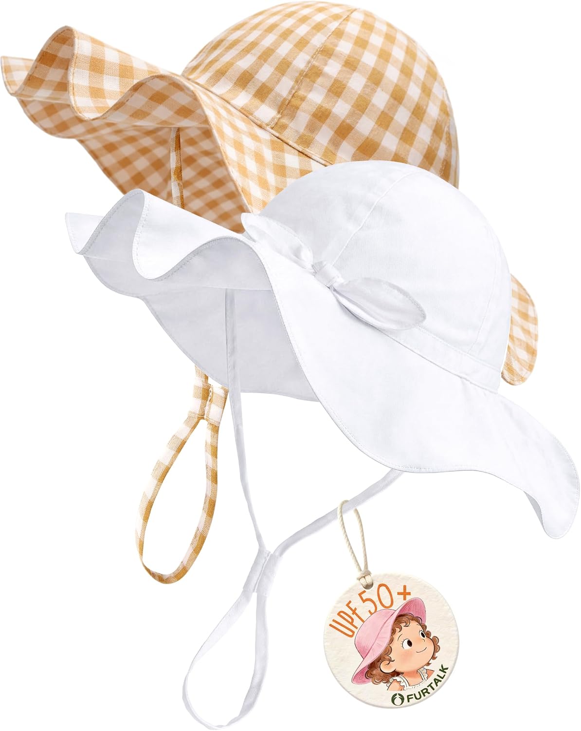 FURTALK Baby Sun Hat Toddler Beach Hats with UPF 50+ Sun Protection Wide Brim Girls Bucket Hat
