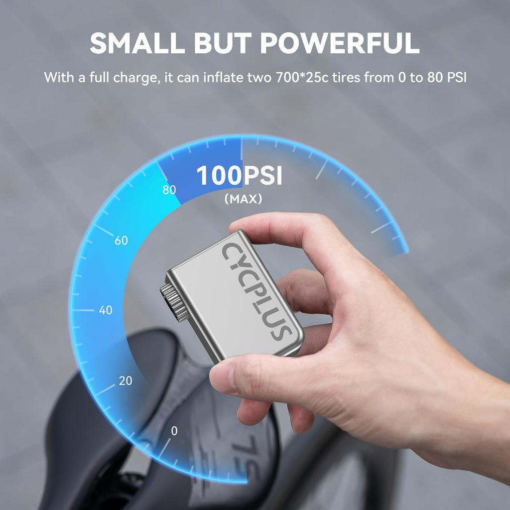 CYCPLUS Tiny E-Pump Bike Pump, AS2, 97g, Aluminum Alloy Shell, No Display