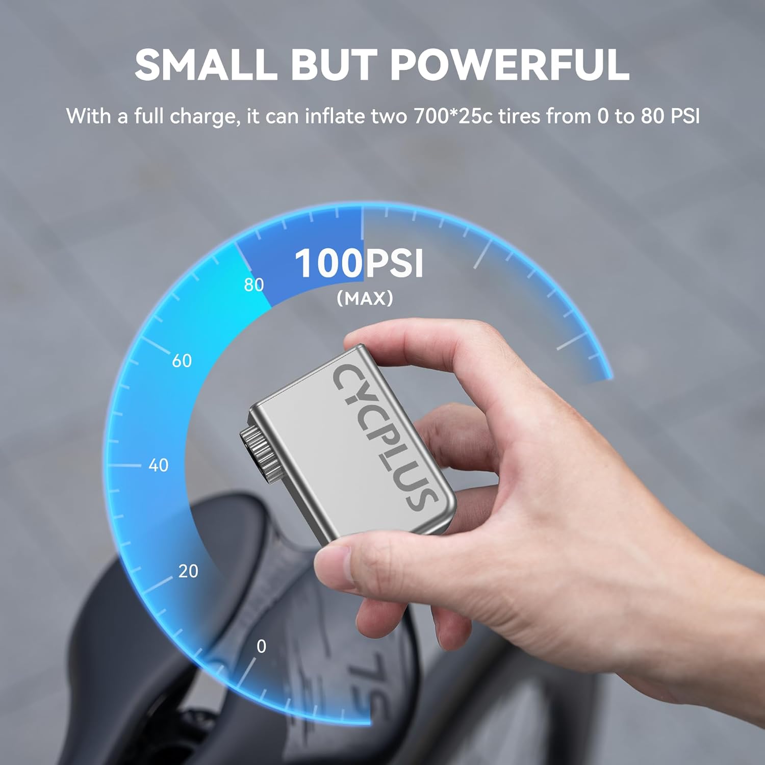 CYCPLUS Tiny E-Pump Bike Pump, AS2, 97g, Aluminum Alloy Shell, No Display
