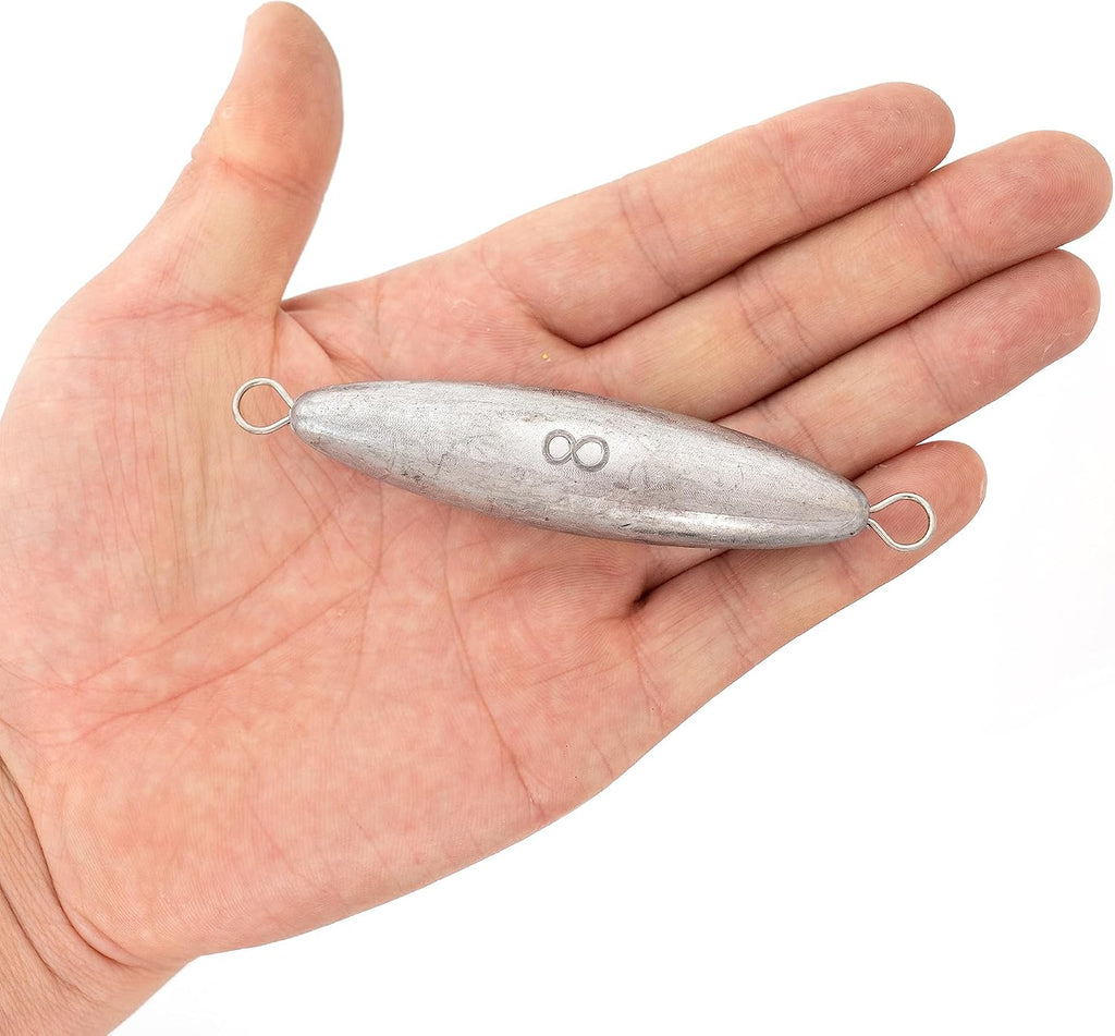 BLUEWING Torpedo Sinker Through Wire Fishing Weight Saltwater Bullet Lead Double Ringed 2oz-48oz