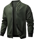 Wizoat Mens Casual Jacket Loose Fit Lightweight Jacket Varsity Bomber Jacket with Zipper